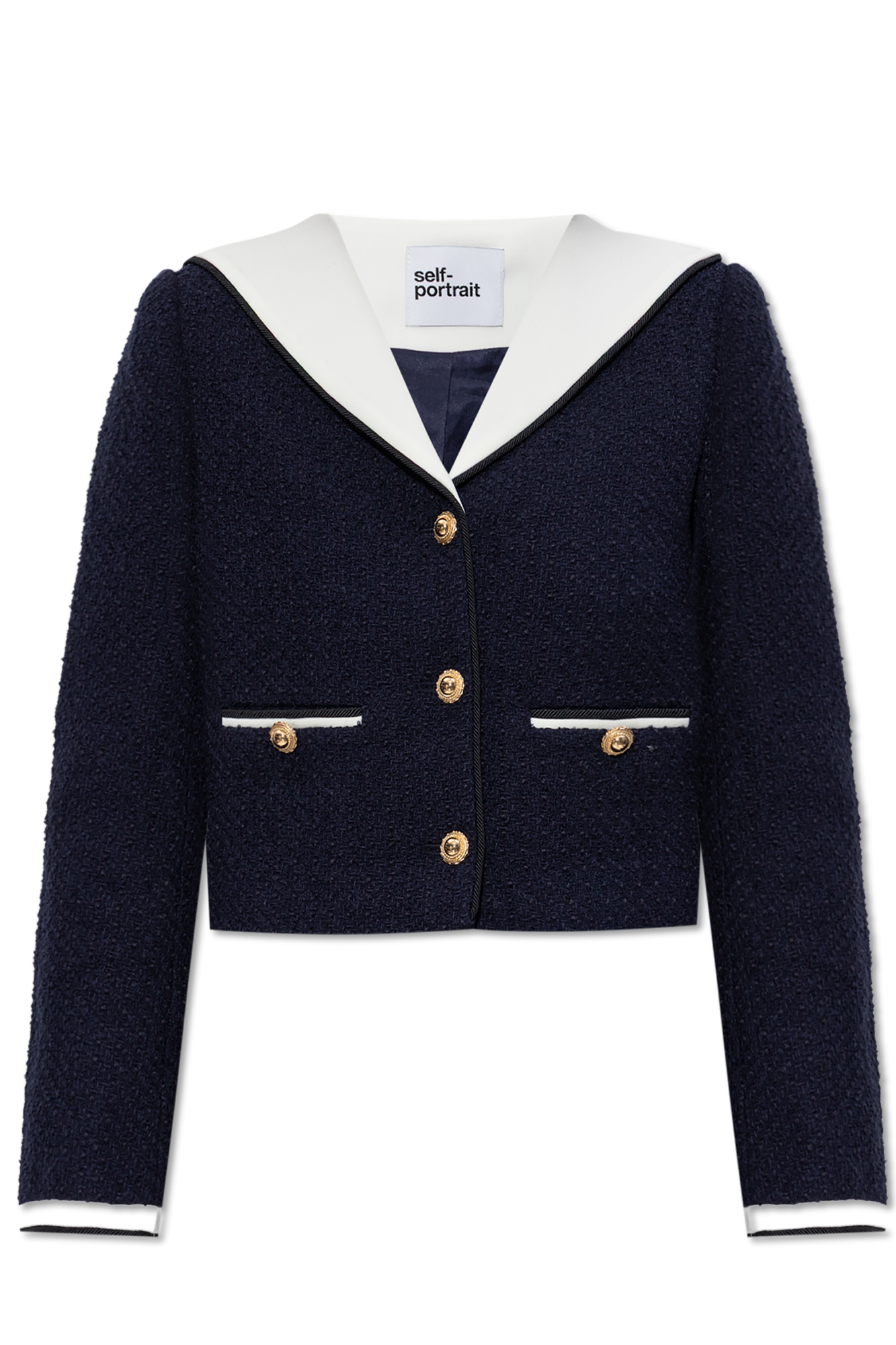 Navy blue Jacket with collar Self-Portrait - Vitkac AS